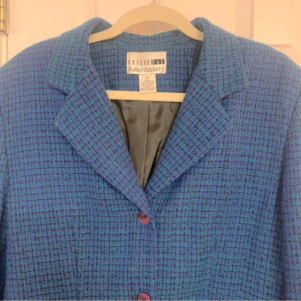 Size 18 Blazer Jacket Farm Tween Leslie Fay Hasberdashery - Picture 2 of 8